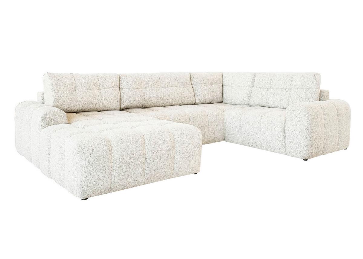 Wohnlandschaft Lulu Beige U: 184x333x213cm - Beige/Schwarz, Design, Textil (184/333/213cm) - MID.YOU