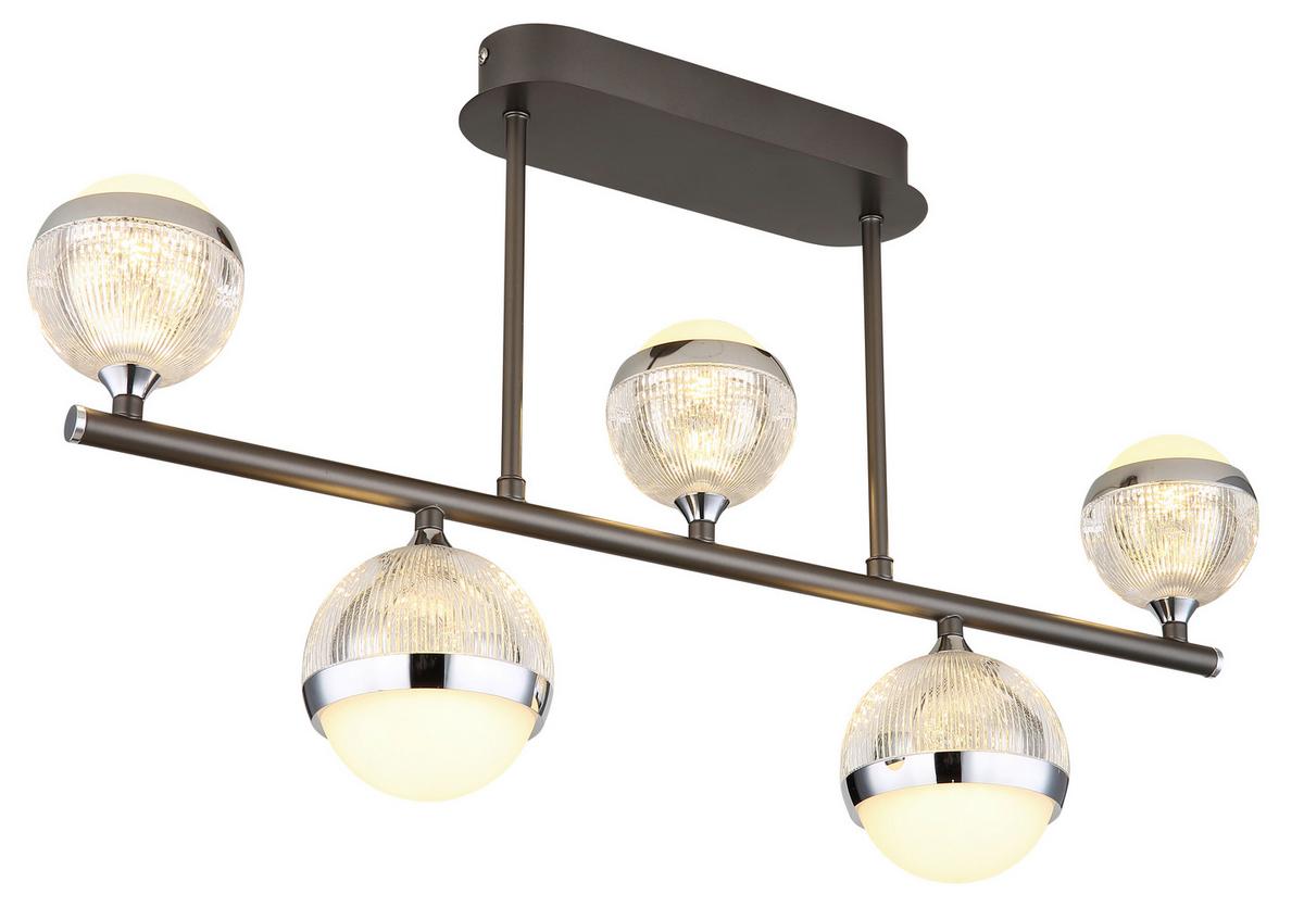 LED-Deckenleuchte 56011-5d - Klar/Chromfarben, KONVENTIONELL, Kunststoff/Metall (65/11/37cm) - Globo