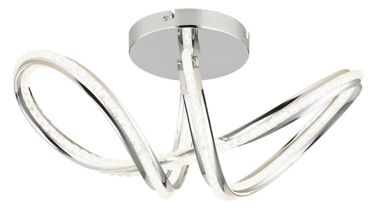 LED-Deckenleuchte 2700-6000k. 40w - Klar/Chromfarben, Design, Kunststoff/Metall (50/25/25cm) - Globo