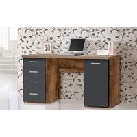 Íróasztal Aberdeen - iszap/fekete, Modern, műanyag/faalapú anyag (145/76,3/60cm)