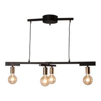 Hängeleuchte Zeona 4-Flammig Metall - Messingfarben/Schwarz, LIFESTYLE, Metall (90/59/120cm) - By Rydéns