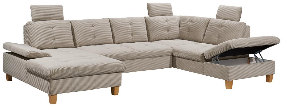 Wohnlandschaft Ascot Grau U: 170x324x220 Cm - Eichefarben/Grau, KONVENTIONELL, Textil (170/324/220cm) - MID.YOU