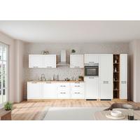 Küchenzeile Meran Ohne Geräte B: 420 Cm Weiß/eiche Dekor - Eiche Wotan/Weiß, LIFESTYLE, Holzwerkstoff (420cm) - Held