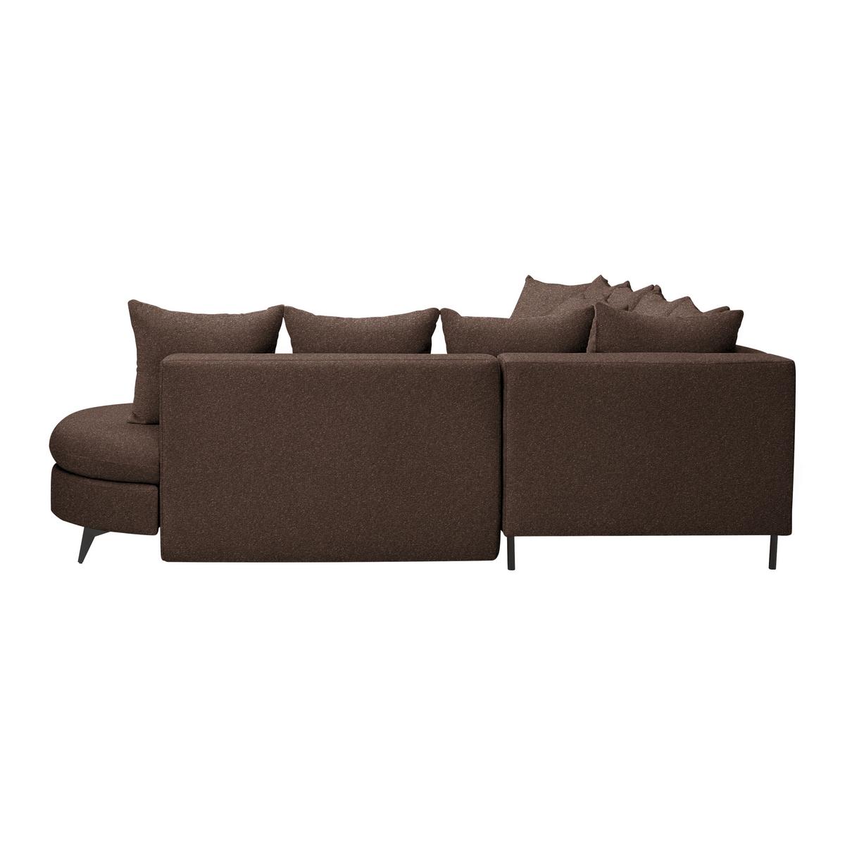 Rohová sedačka AXEL, pravá, hnědá tkanina - černá/hnědá, Moderní, kov/textil (291/250cm) - Mömax