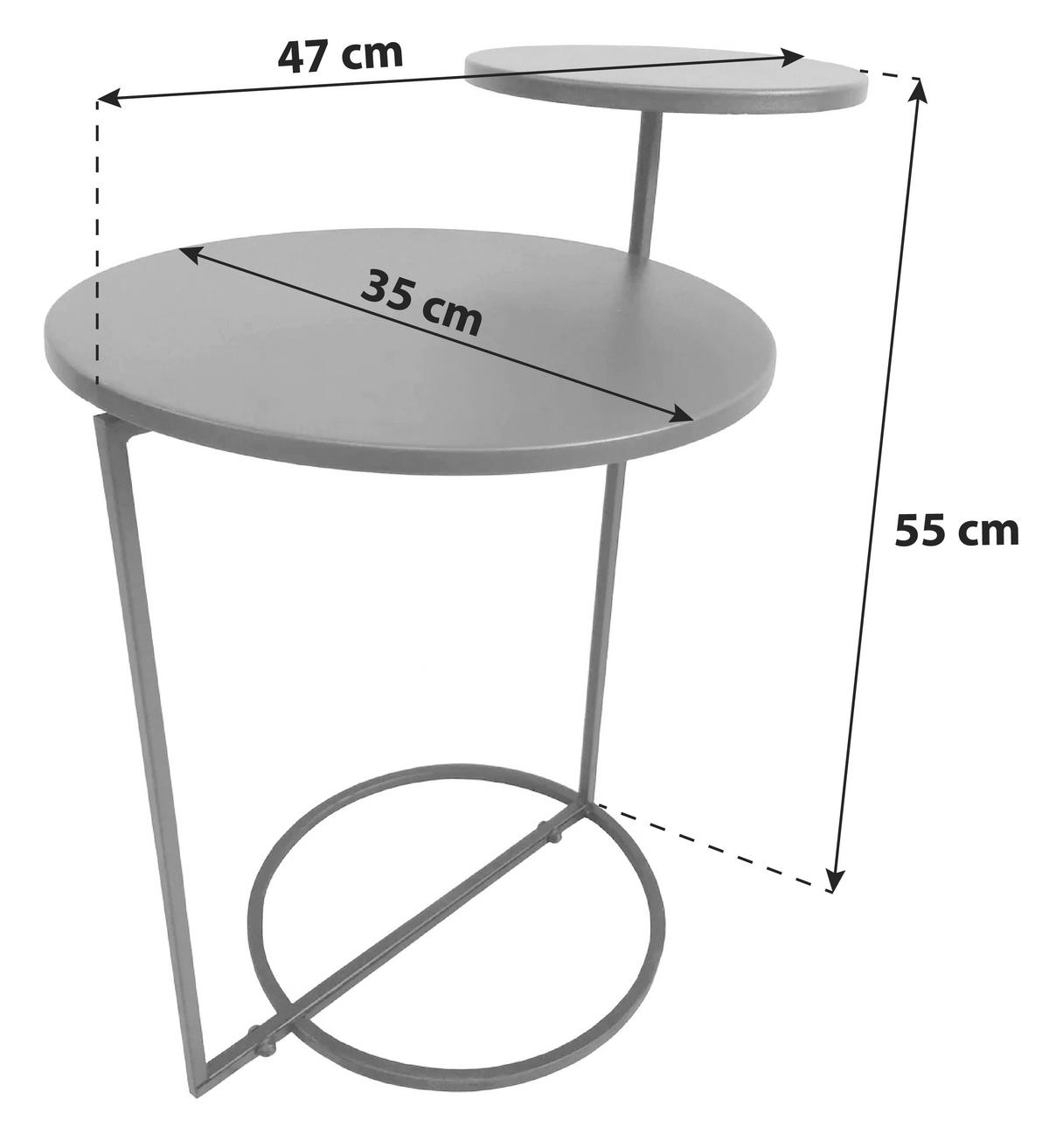 Gartenbeistelltisch Beistelltisch Iris - Anthrazit, Basics, Metall (35/55/47cm)