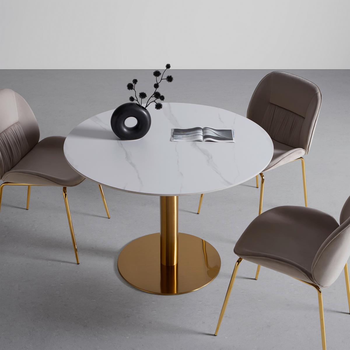 ŽIDLE AZRA - barvy zlata/béžová, Trend, kov/dřevo (48/85/61cm) - Mömax