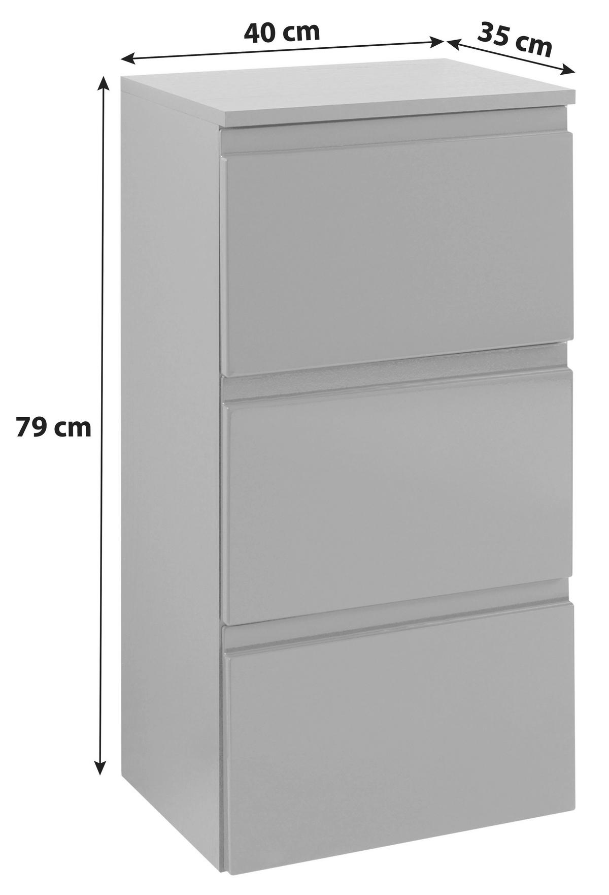 Unterschrank Mit Soft-close Cardiff B: 40cm Graphit - Graphitfarben/Grau, Design, Holzwerkstoff (40/79/35cm) - Held