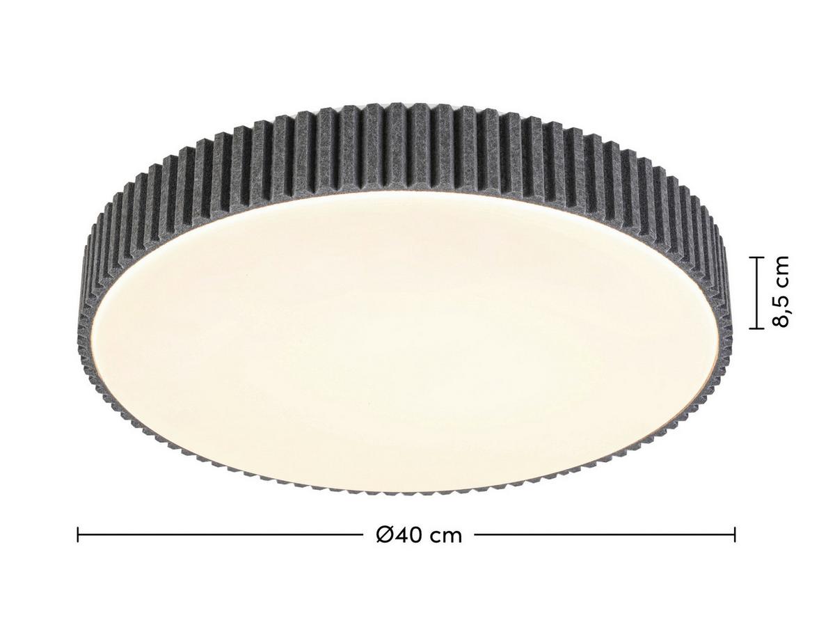 STROPNÍ LED SVÍTIDLO FILZI - šedá/bílá, Moderní, kov/textil (40/8,5cm) - Mömax