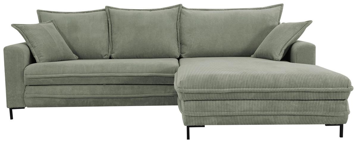 Ecksofa Armilla Grün S: 272x174 cm - Hellgrau/Schwarz, Design, Textil (272/174cm) - MID.YOU