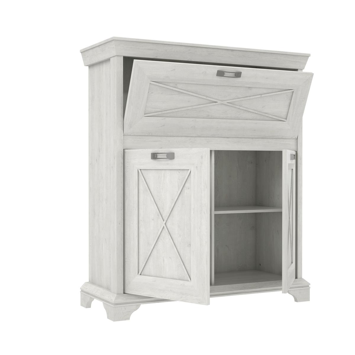Highboard B: 123 Cm Kashmir Pinienfarben/weiß - Weiß/Pinienfarben, ROMANTIK / LANDHAUS, Holzwerkstoff/Kunststoff (123/143,3/48,2cm) - MID.YOU