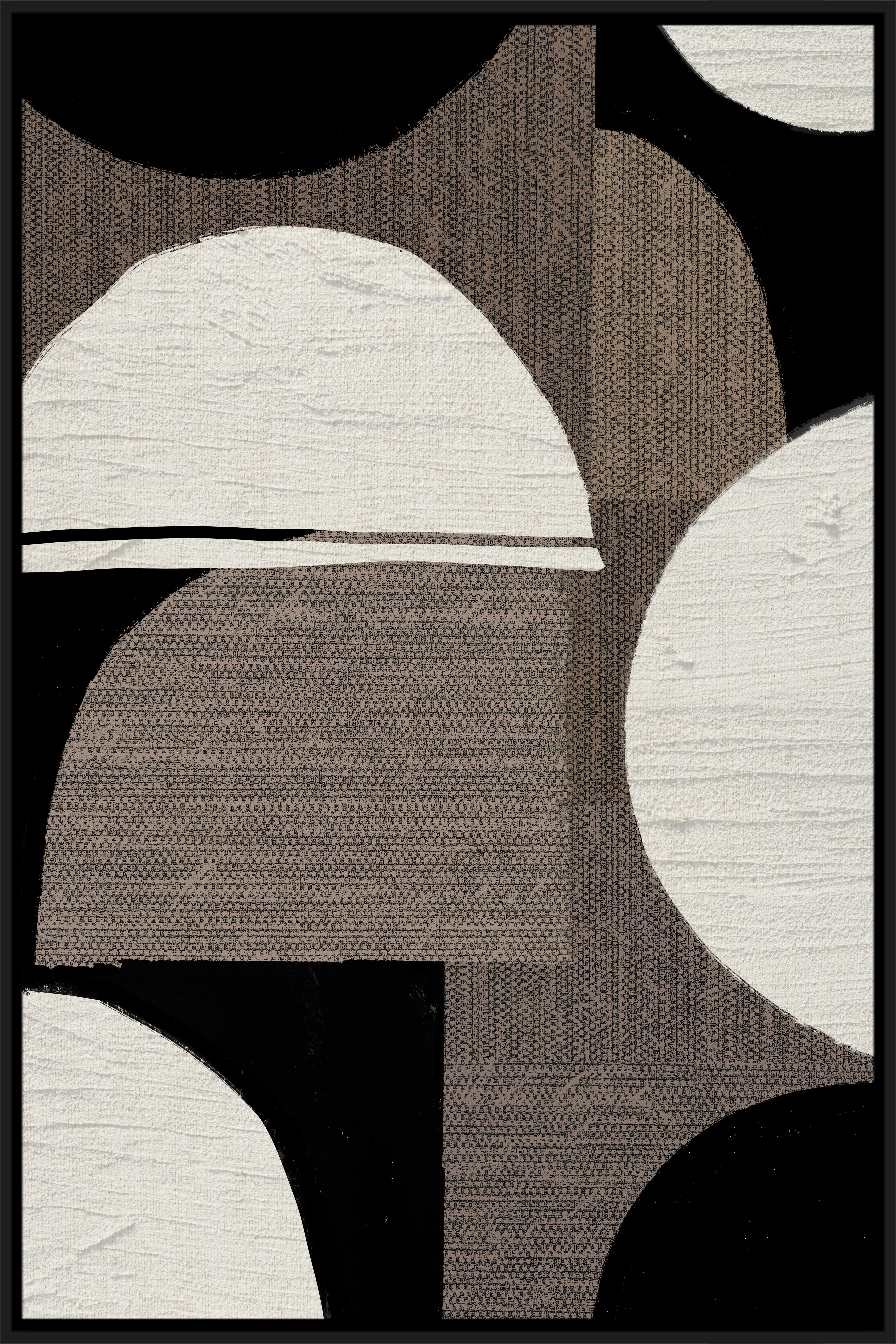 Obraz na plátně LOTTA, 60x90cm - černá/hnědá, Moderní, kompozitní dřevo/textil (60/90cm) - Premium Living