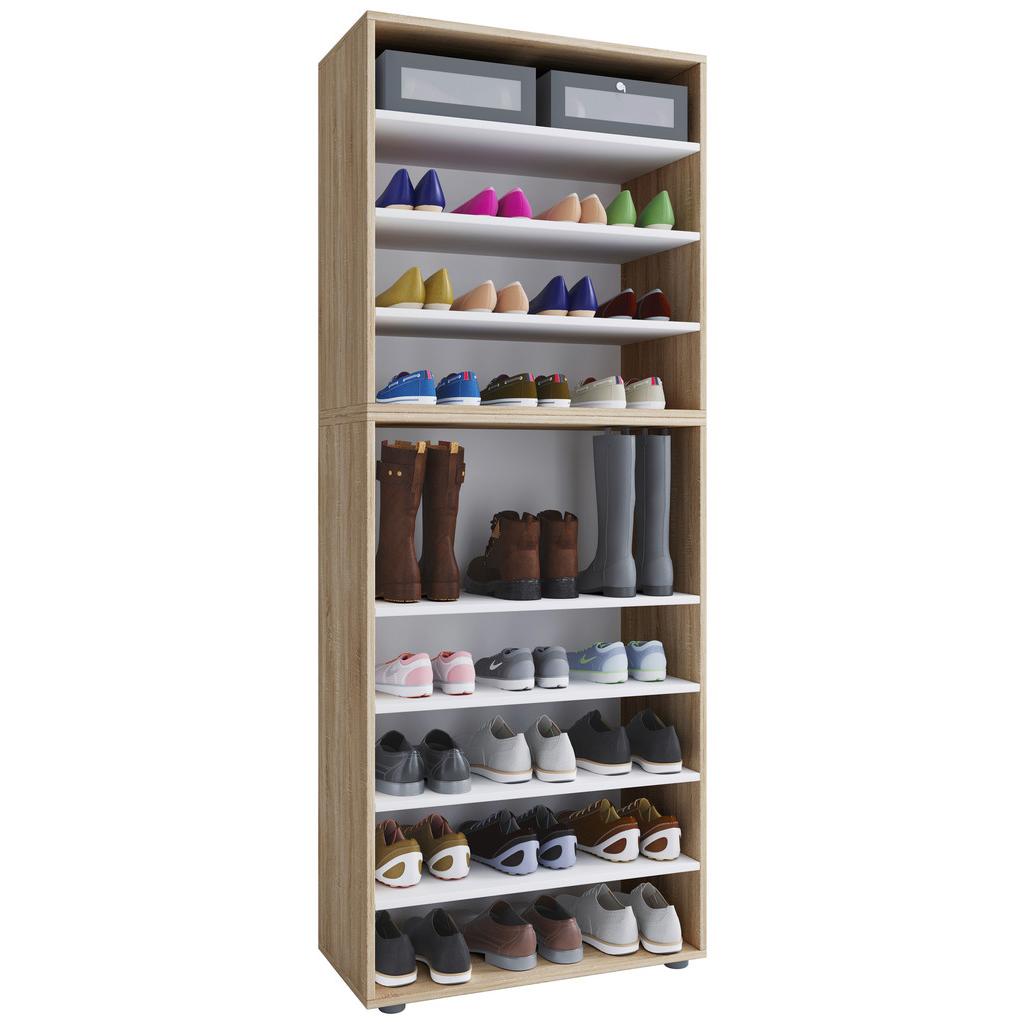 Schuhregal Lona XXL 9 Ablagen Eiche Dekor H: 183 cm
