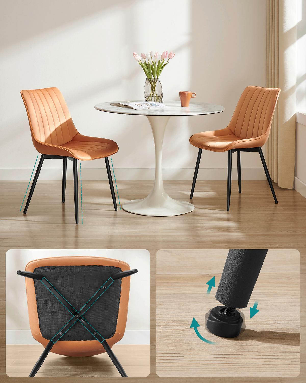 Stuhl Karamell B: 50,1 cm - Karamell/Schwarz, Basics, Holzwerkstoff/Textil (50.1/88.6/60cm)