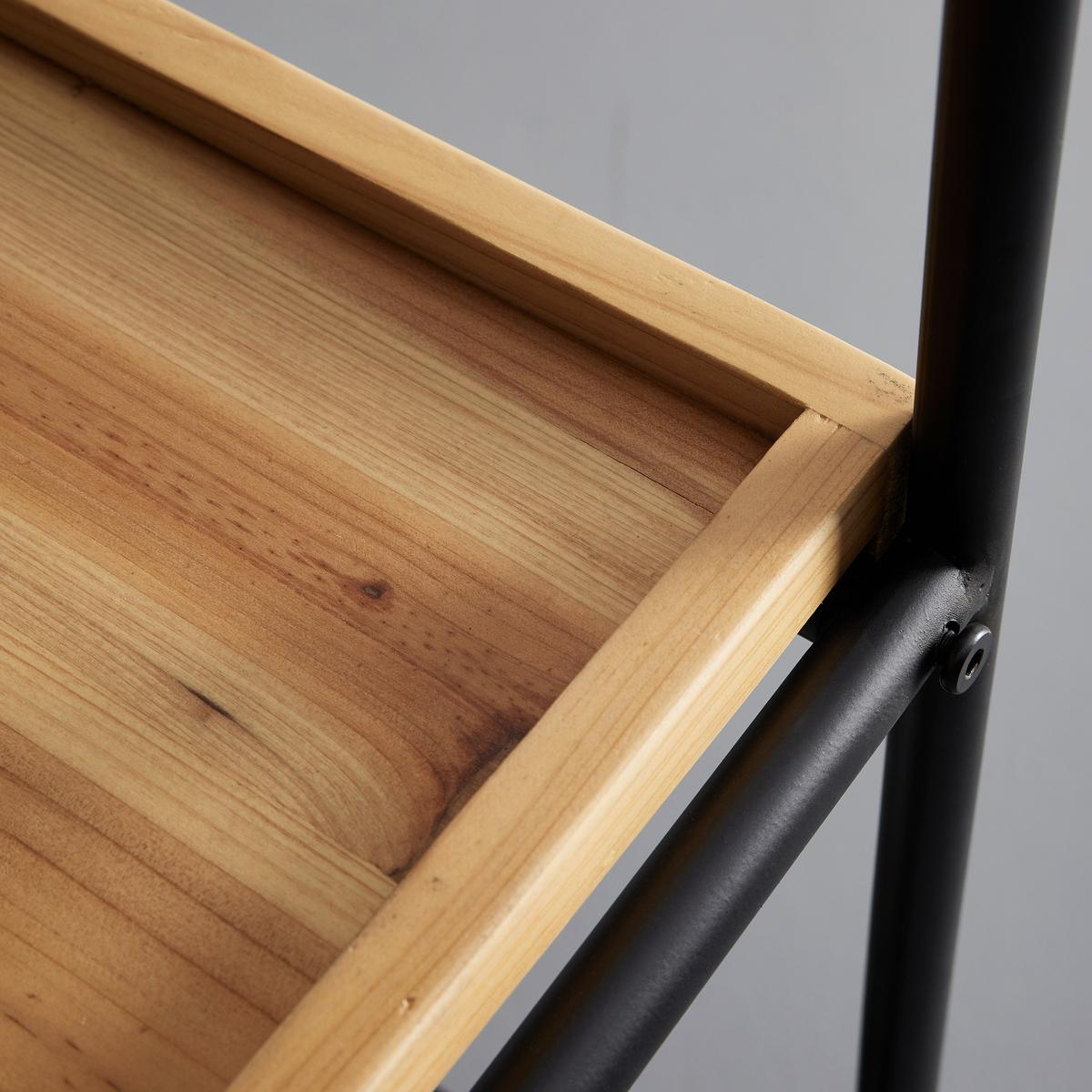 Servírovací vozík GIORGIA - čierna/farba duba, Modern, kov/drevo (50/89/30cm) - Bessagi Home