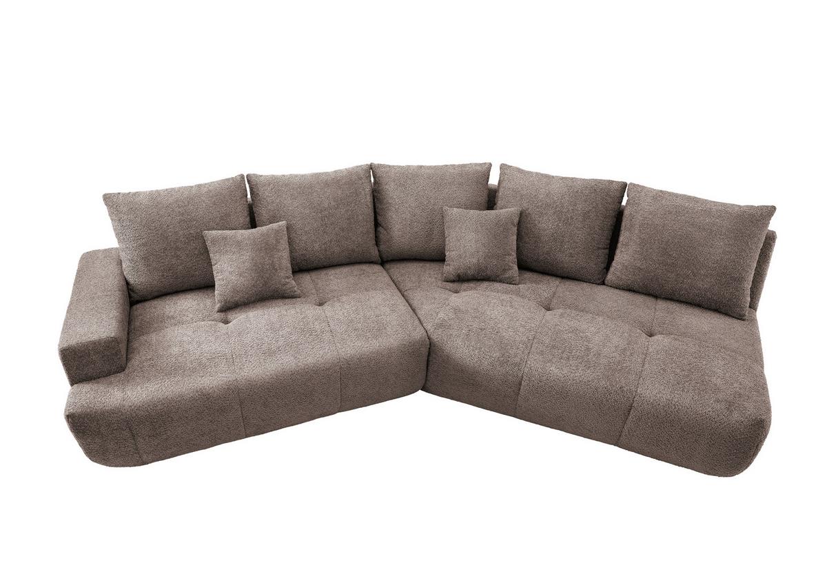 Big Sofa Fertilia Mit Kissen B: 323 Cm Taupe Bouclé - Taupe/Schwarz, MODERN, Textil (323/91/155cm) - Livetastic