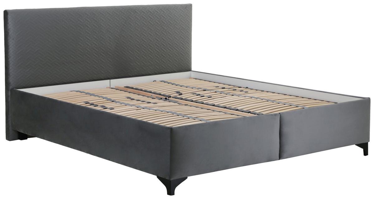 ČALOUNĚNÁ POSTEL LENA - černá/antracitová, Moderní, kov/dřevo (180/200cm)