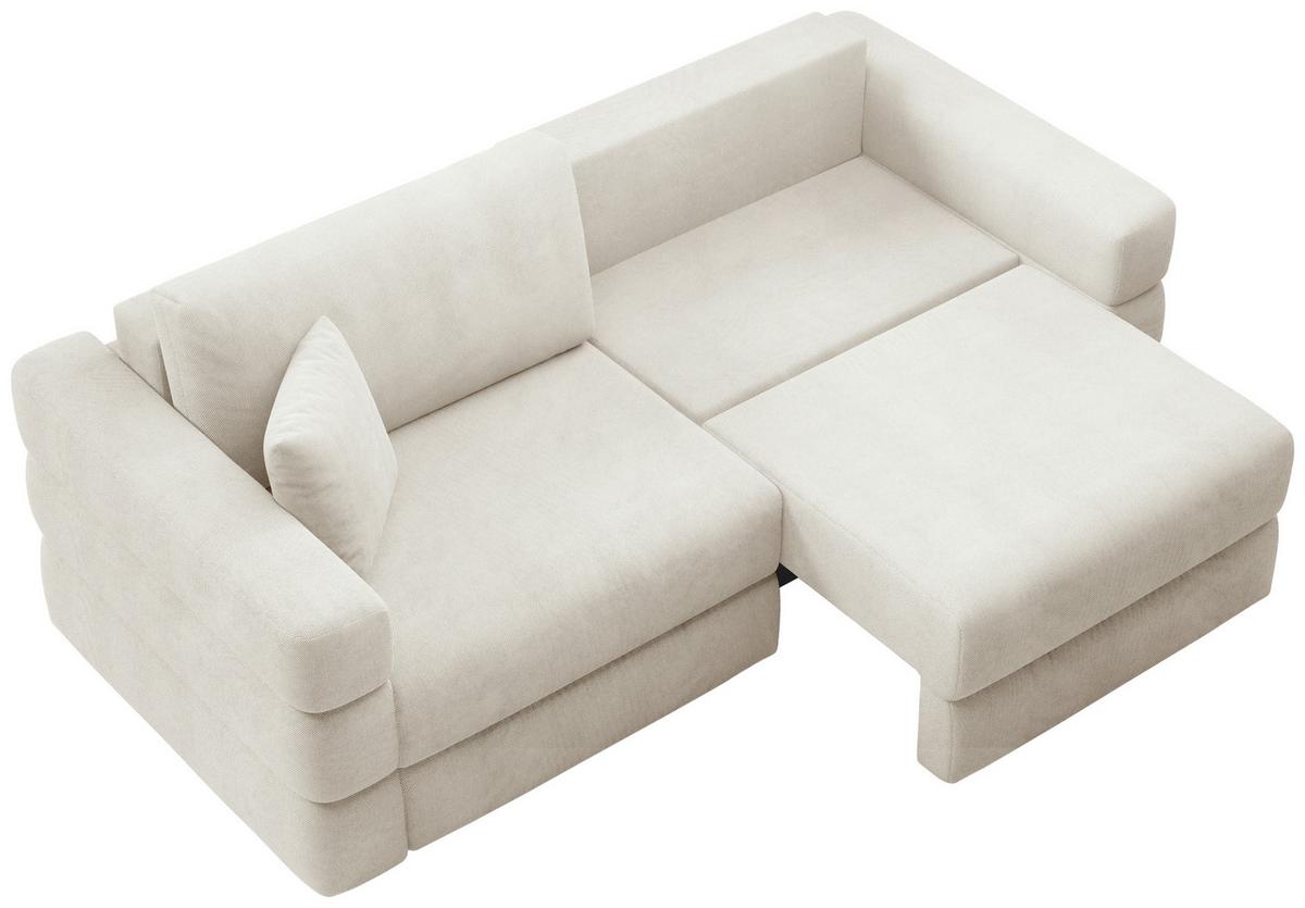 Schlafsofa Terazzo Beige B: 254cm - Beige/Schwarz, Design, Textil (254/93/167cm) - Livetastic