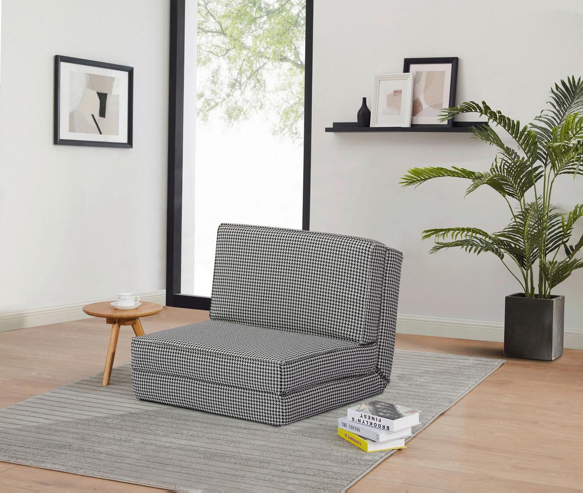 Schlafsessel Luc - Schwarz/Weiß, MODERN, Textil (74/61,5/80cm) - MID.YOU