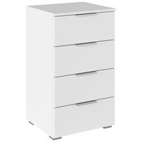 Nachtkästchen Alpinweiß Dekor H: 81 cm Mars 4l - Alufarben/Weiß, KONVENTIONELL, Holzwerkstoff (47qm)