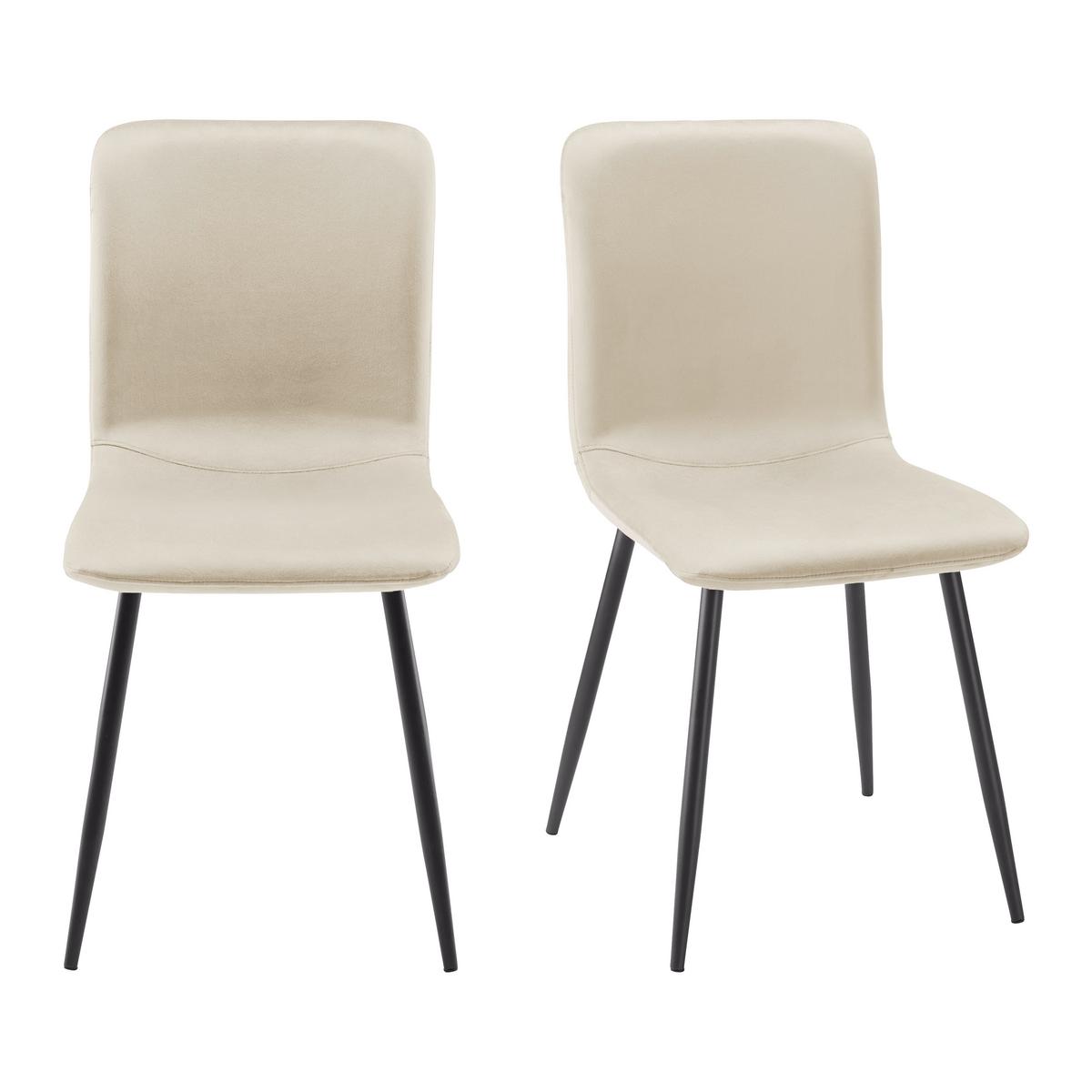 Moderní jídelní židle ELIF béžová - černá/béžová, Moderní, kov/dřevo (43/86/55cm) - P & B