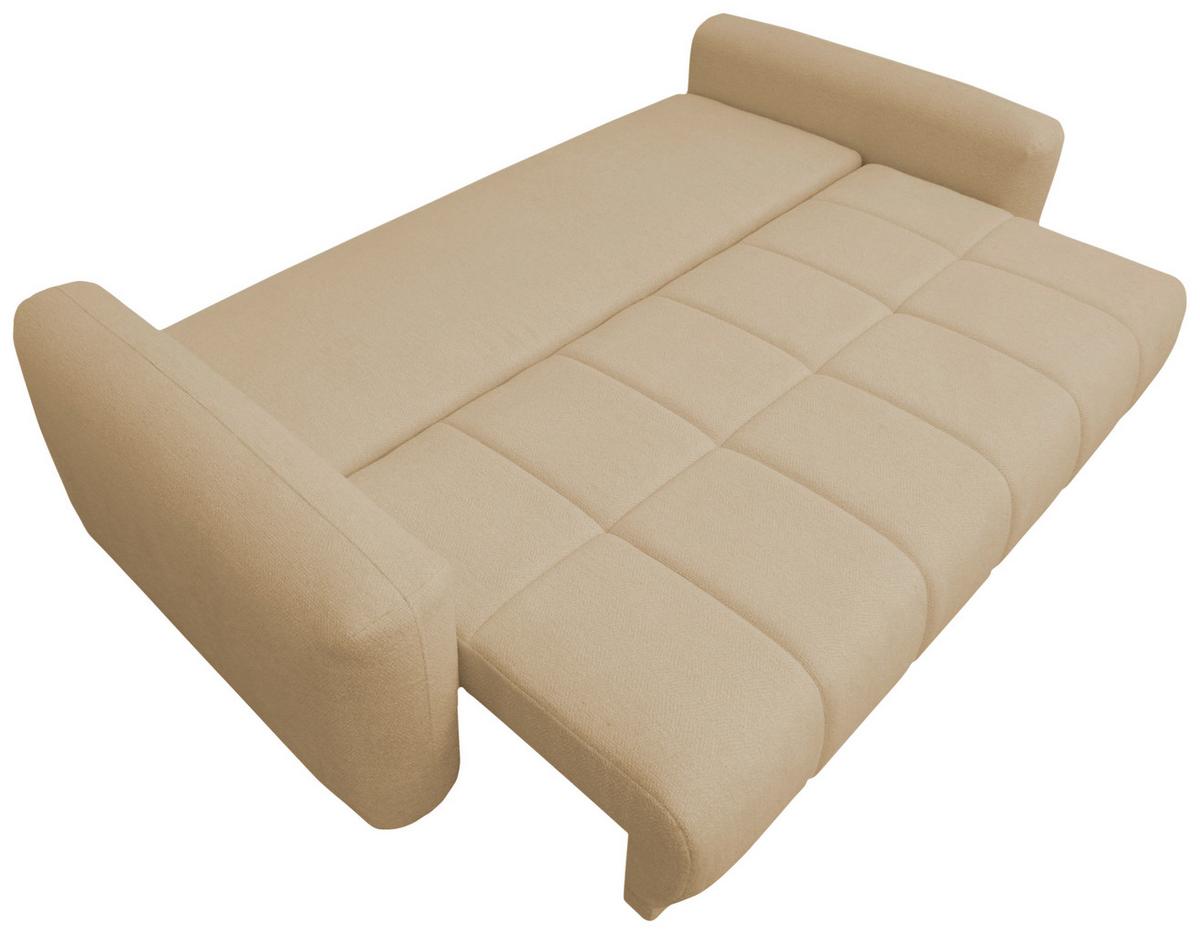 Schlafsofa Supra, Beige B: 245 Cm - Beige/Schwarz, Design, Holz/Textil (245/90/117cm) - MID.YOU