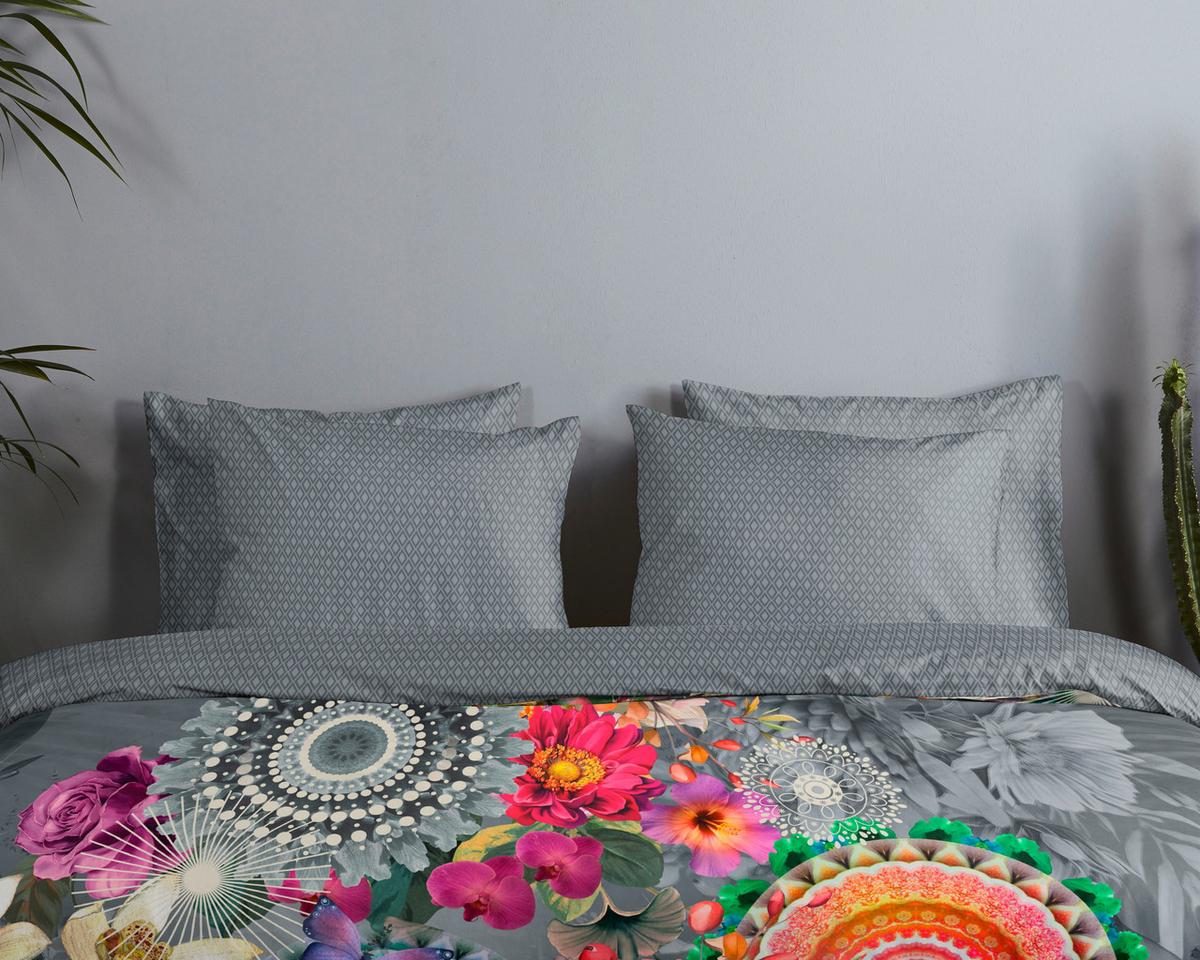 BETTWÄSCHE OLINGA - Anthrazit/Multicolor, Design, Textil (140/200cm)
