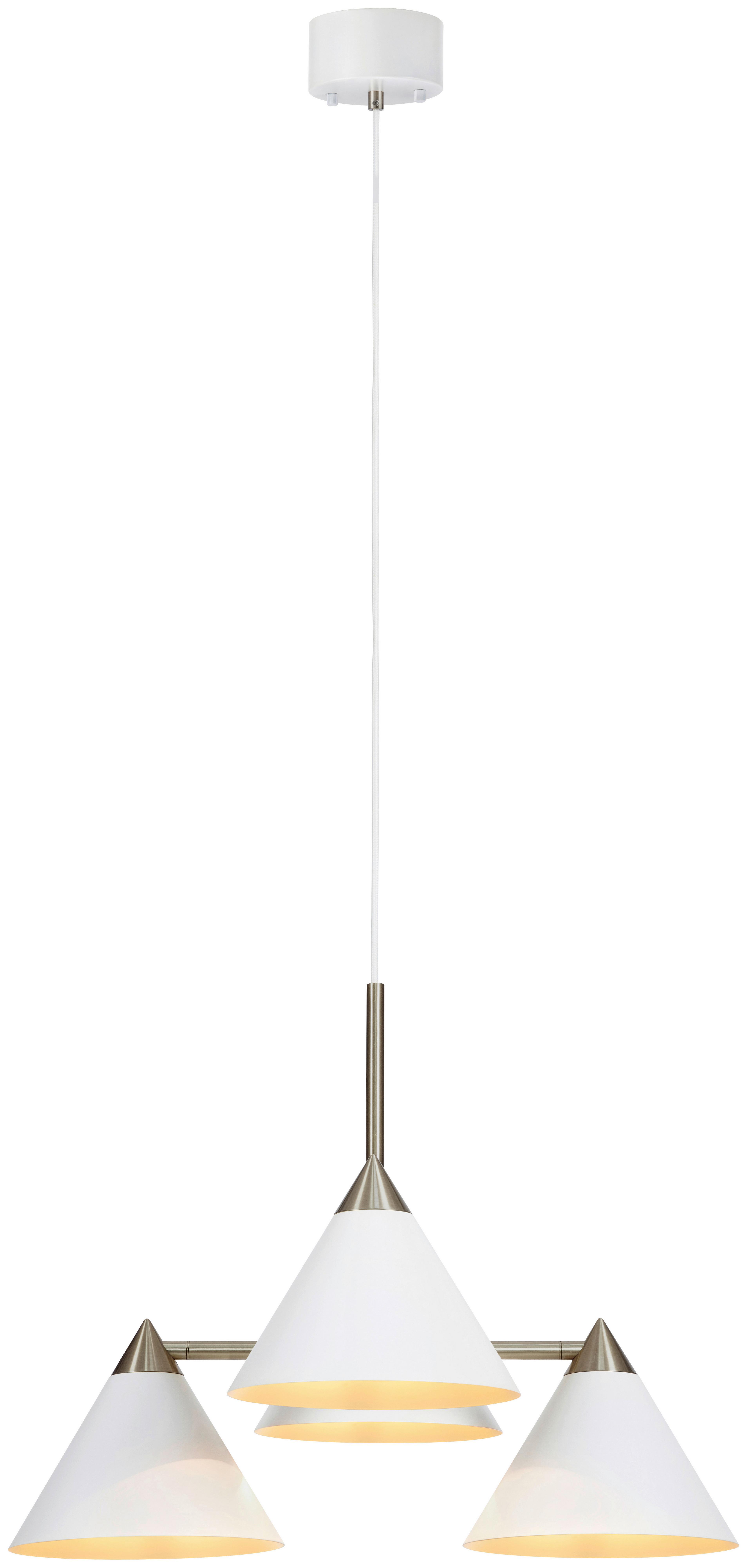Hängeleuchte Klint Pendant 4l White/Steel - Weiß, Basics, Metall (57/46/57cm) - Markslöjd