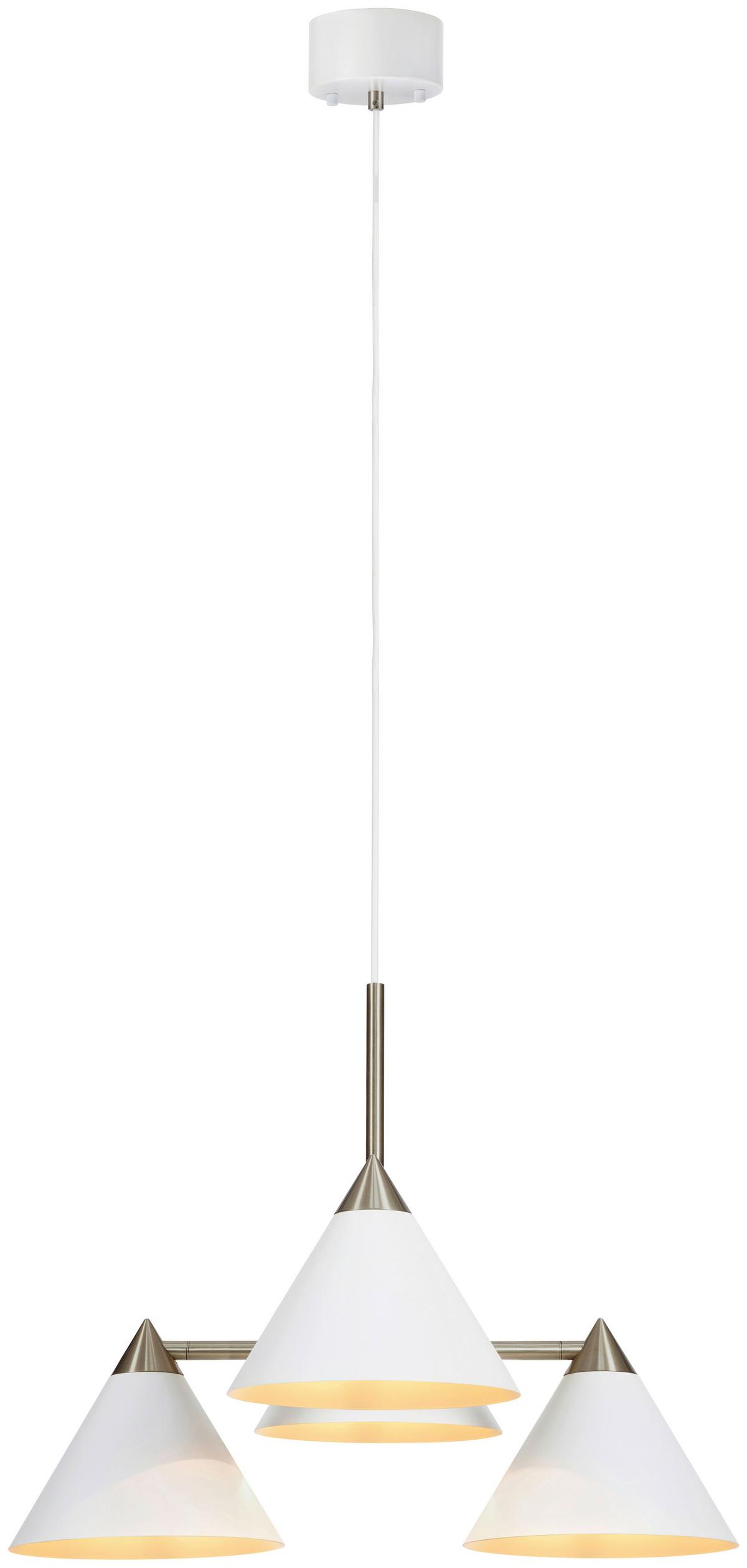 Hängeleuchte Klint Pendant 4l White/Steel - Weiß, Basics, Metall (57/46/57cm) - Markslöjd