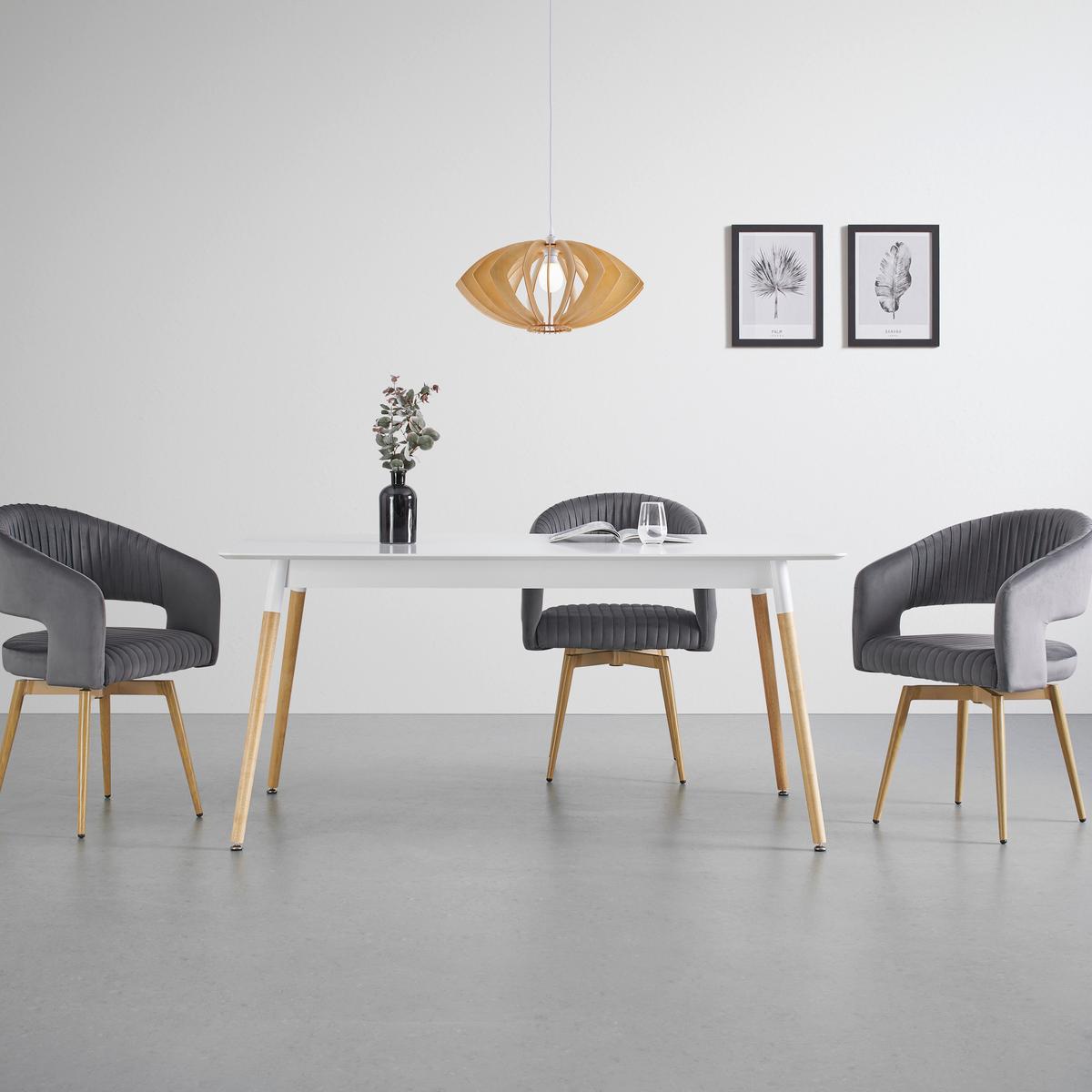 Jídelní stůl ALENA 160x90 cm - bílá/barvy dubu, Moderní, dřevo/kompozitní dřevo (160/90/75cm) - Bessagi Home