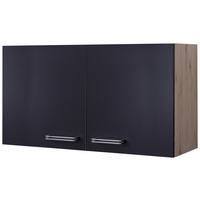 KUCHYŇSKÁ HORNÍ SKŘÍŇKA MILANO - barvy dubu/antracitová, Moderní, kov/kompozitní dřevo (100/54/32cm)