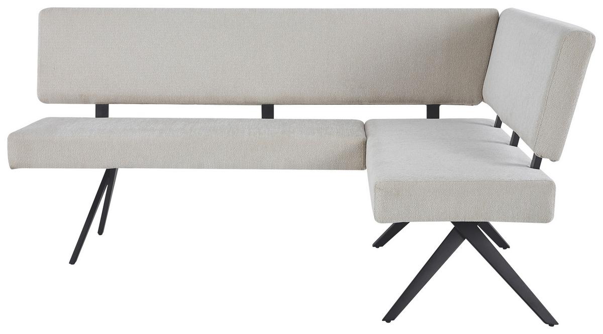 Eckbank Chios - Beige/Schwarz, KONVENTIONELL, Textil/Metall (190/150cm) - MID.YOU