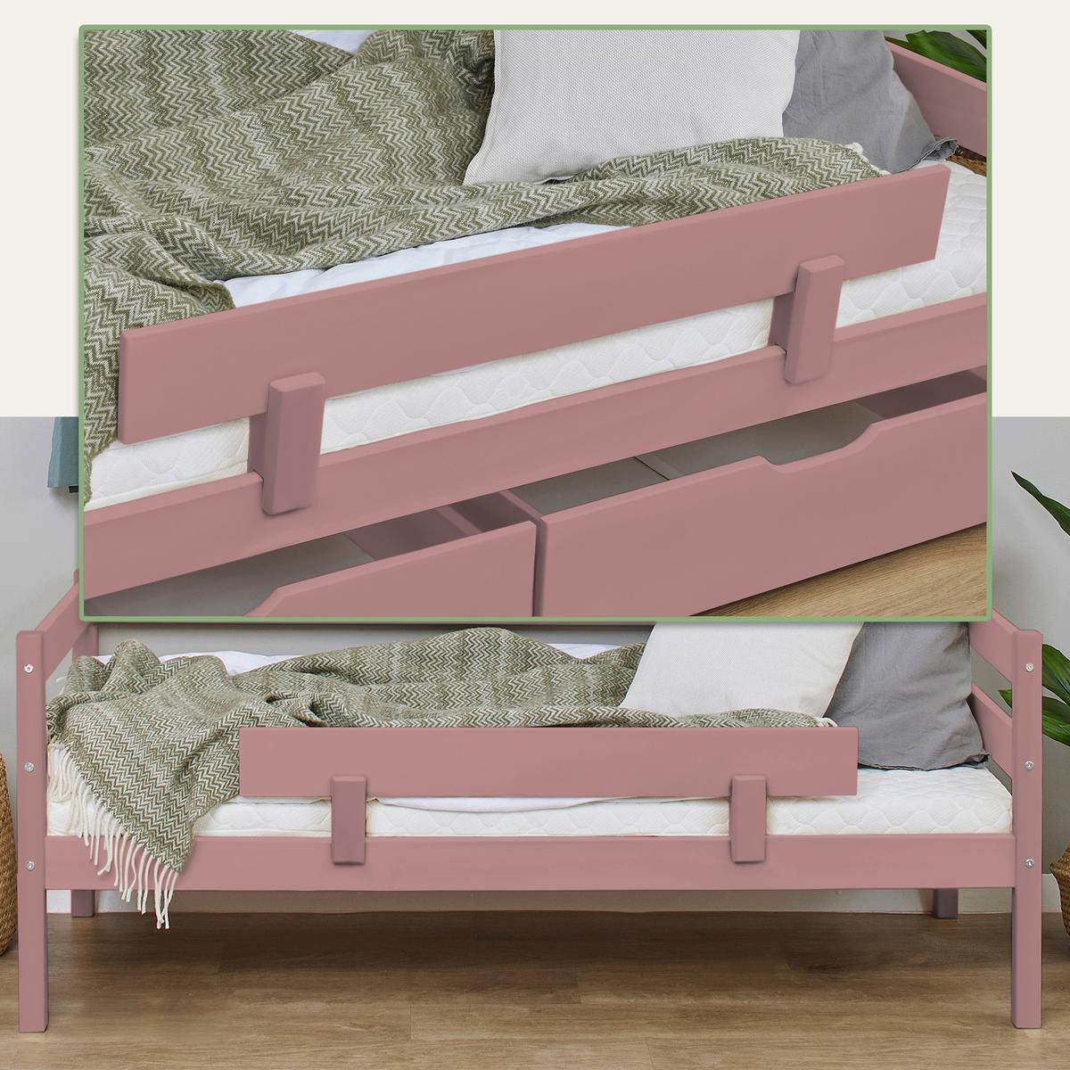 Bettschutzgitter Eco Comfort Rosa, B: 100 Cm - Rosa, MODERN, Holz (100/22,5/4cm) - MID.YOU