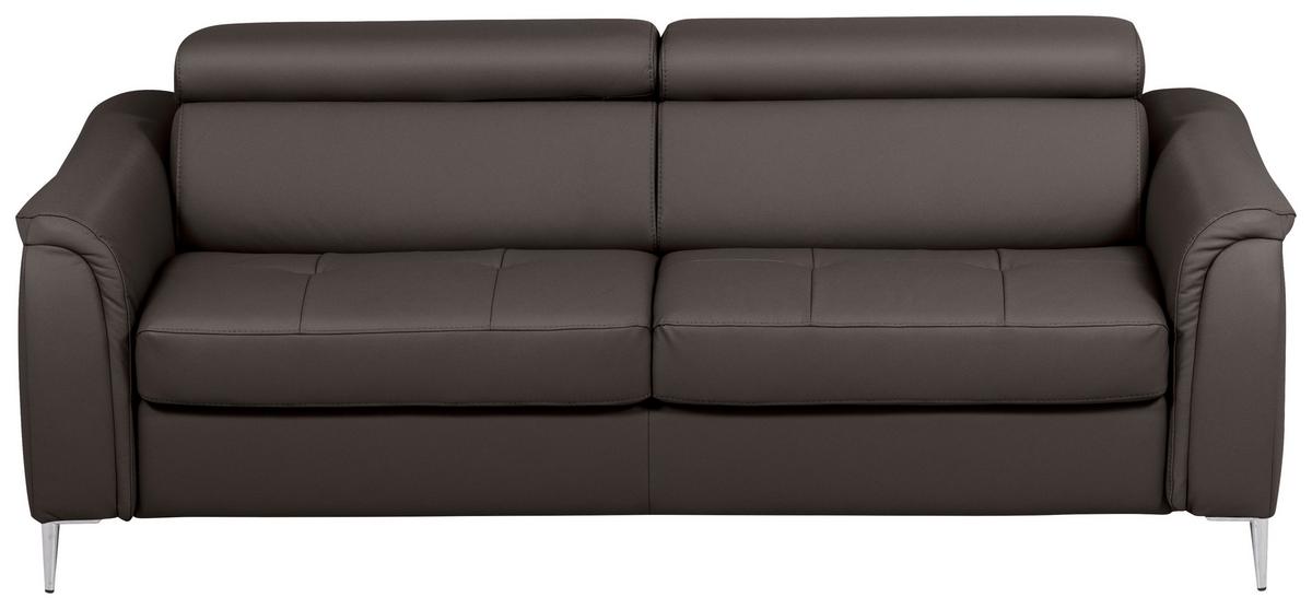 Schlafsofa Pafos Dunkelbraun Lederlook, Rindsleder B: 203cm - Dunkelbraun, Design, Leder/Textil (203/77-98/103cm) - MID.YOU