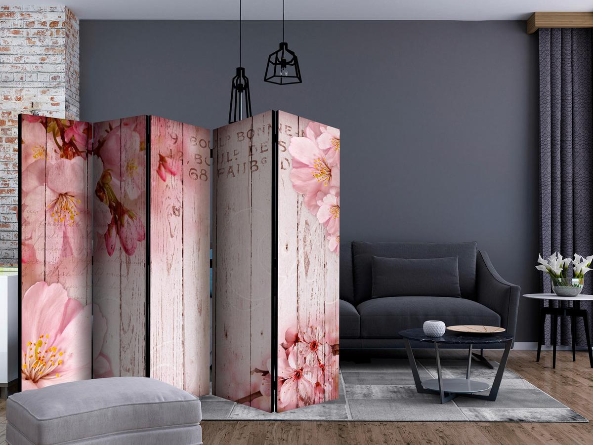 Paravent Pink Hellrosa B: 225 Cm - Pink/Hellrosa, Basics, Holz/Textil (225/172/3cm) - artgeist
