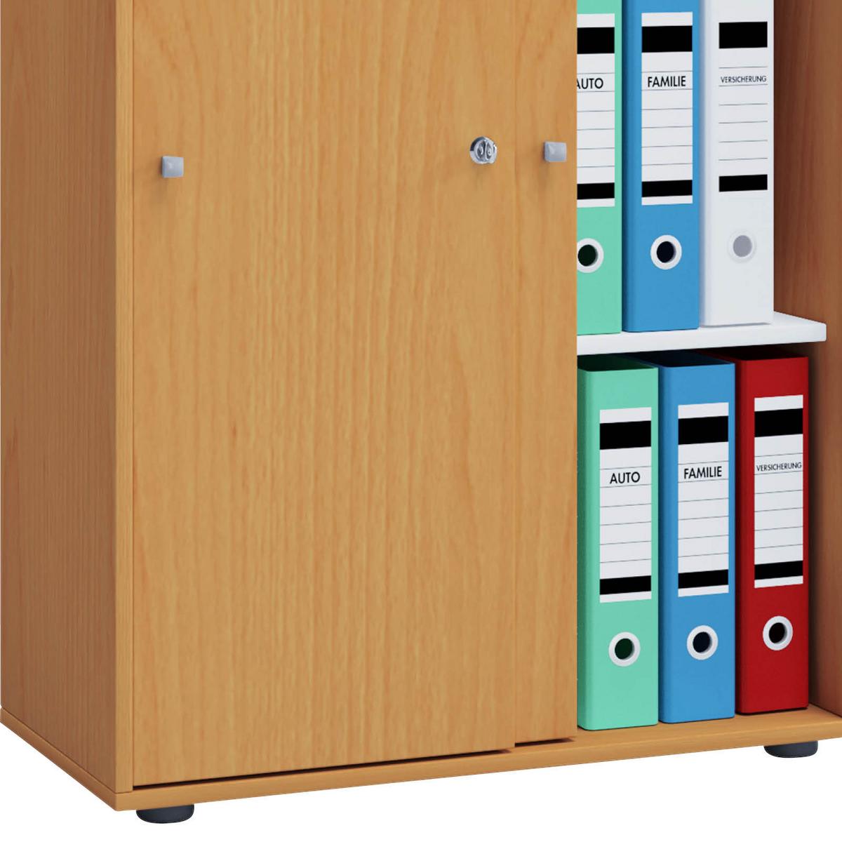 Aktenschrank versperrbar Lona XL Buche Dekor B: 70 cm - Buchefarben, Basics, Holzwerkstoff (70/183/37cm) - MID.YOU
