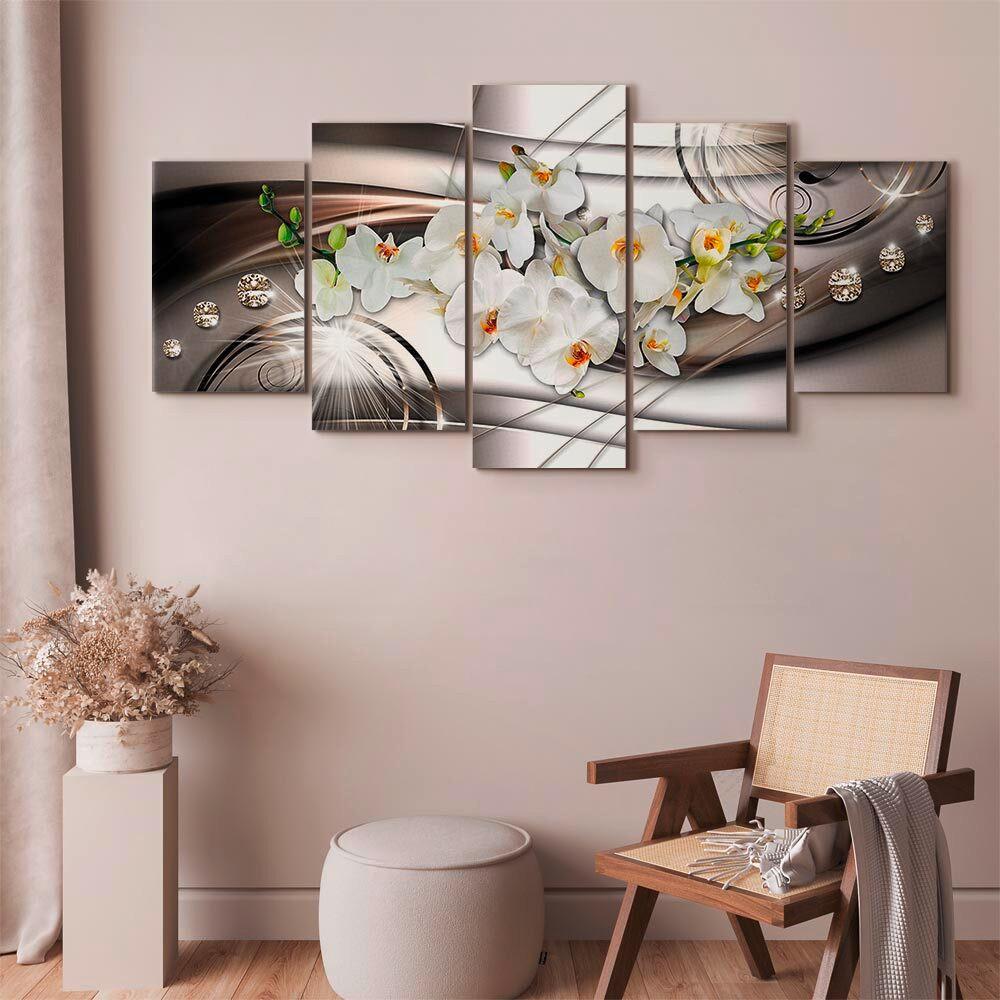 Leinwandbild Braun Weiß B: 100 cm - Braun/Weiß, Basics, Holzwerkstoff/Textil (100/50/1.2cm) - artgeist