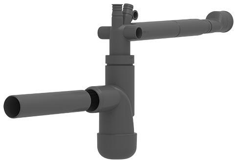 Siphon Space Saving Siphon - Dunkelgrau, Basics, Kunststoff - Blanco