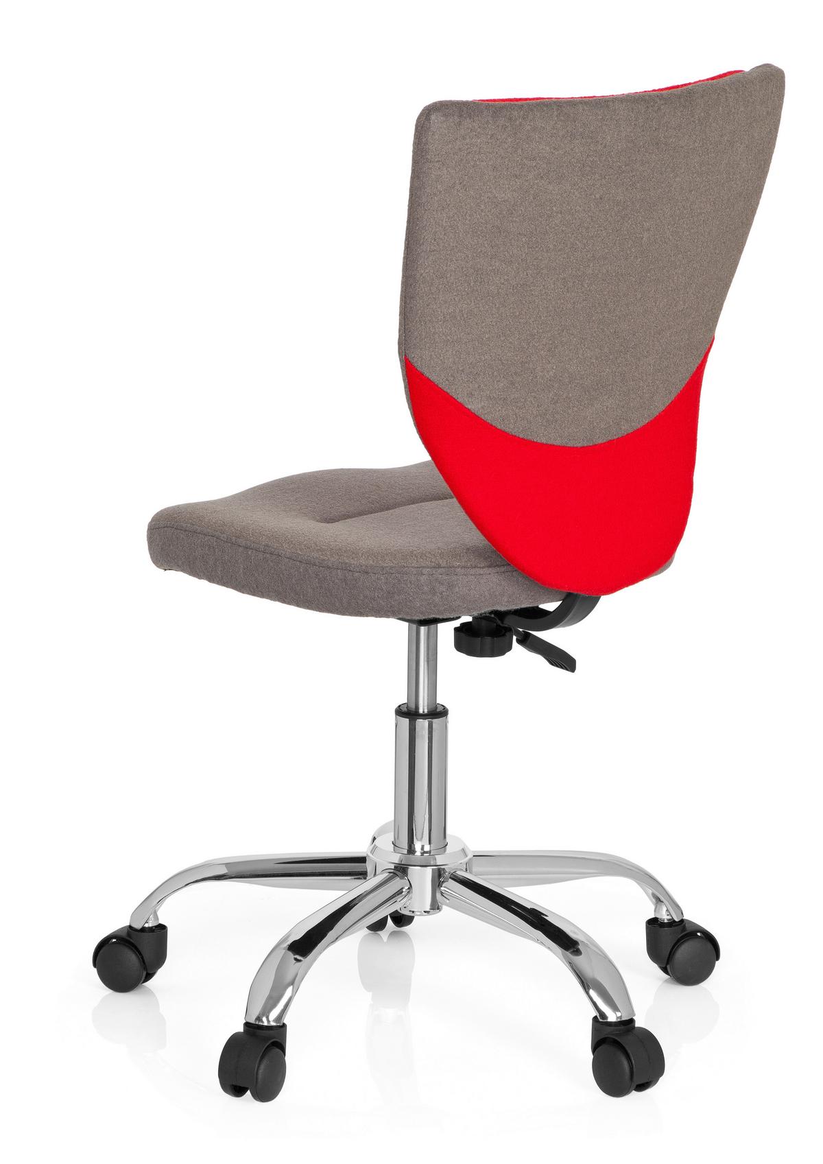 Jugenddrehstuhl Kiddy Grau/rot Bis 60 Kg - Silberfarben/Rot, MODERN, Kunststoff/Textil (41/94/41cm) - MID.YOU