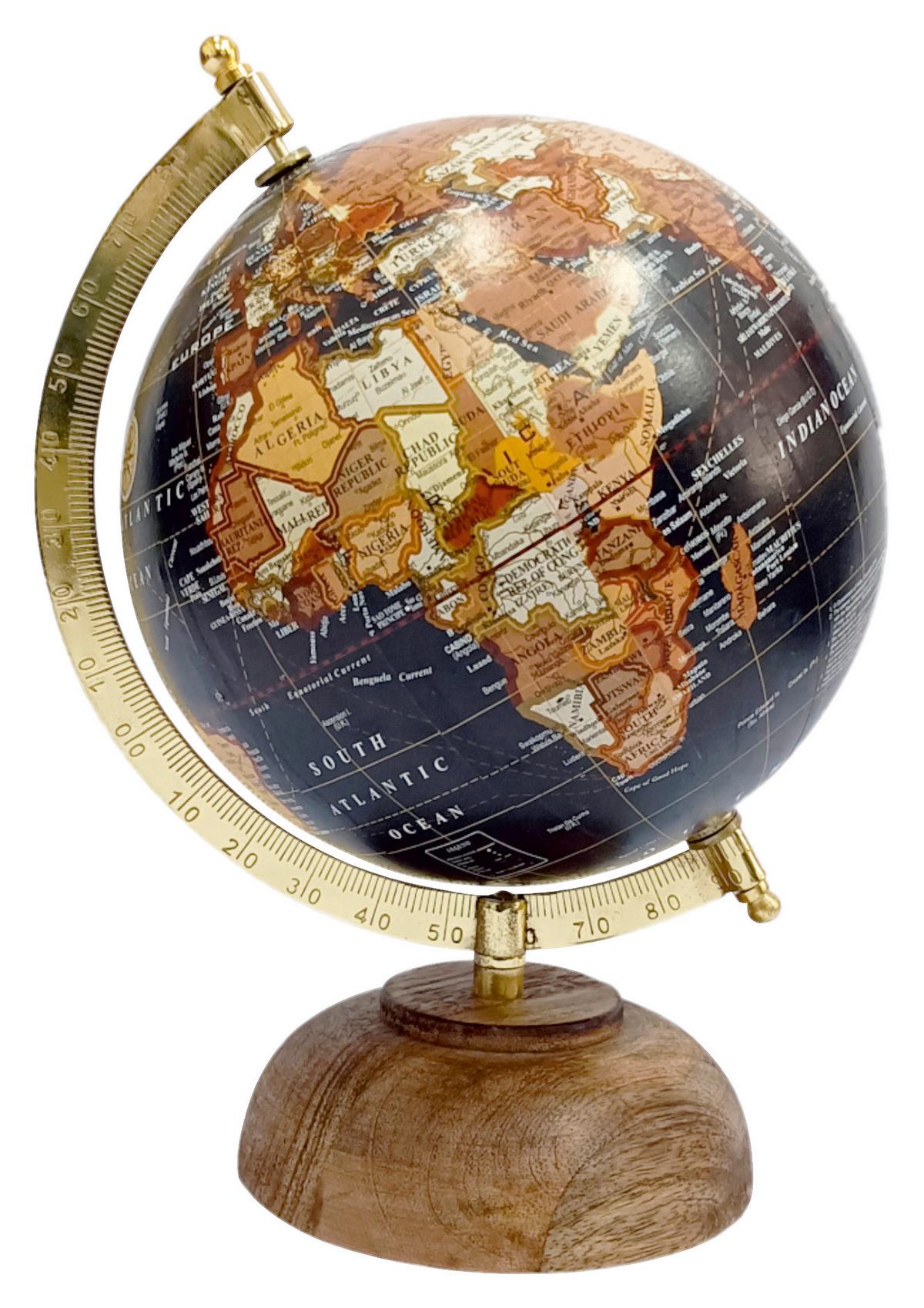 Globus Globi - Goldfarben/Multicolor, MODERN, Holz/Papier (19/16/25cm) - Luca Bessoni