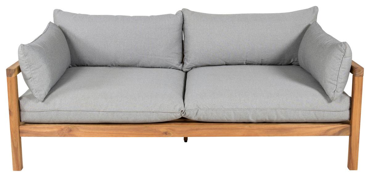 Loungesofa Marion - Grau/Akaziefarben, KONVENTIONELL, Holz/Textil (185/56/92cm) - Gardenson