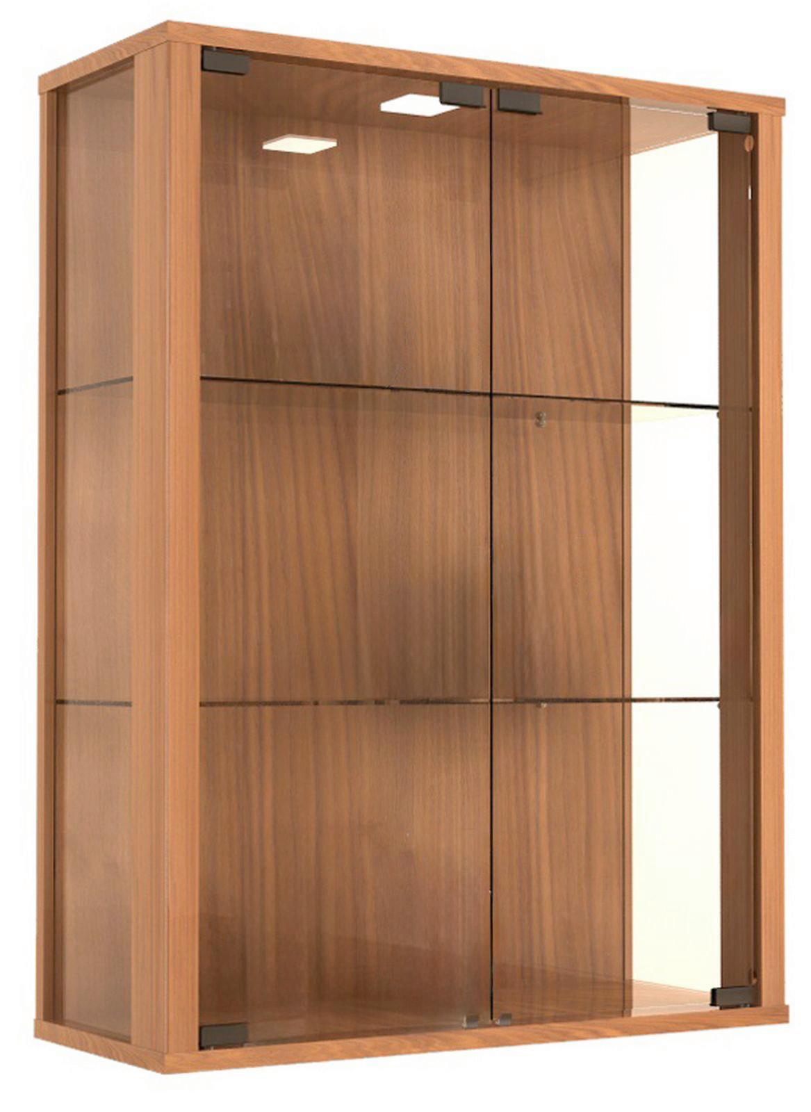 Hängevitrine Udina Nussbaumfarben B: 60 cm - Transparent/Nussbaumfarben, LIFESTYLE, Glas/Holzwerkstoff (60/80/25cm) - MID.YOU