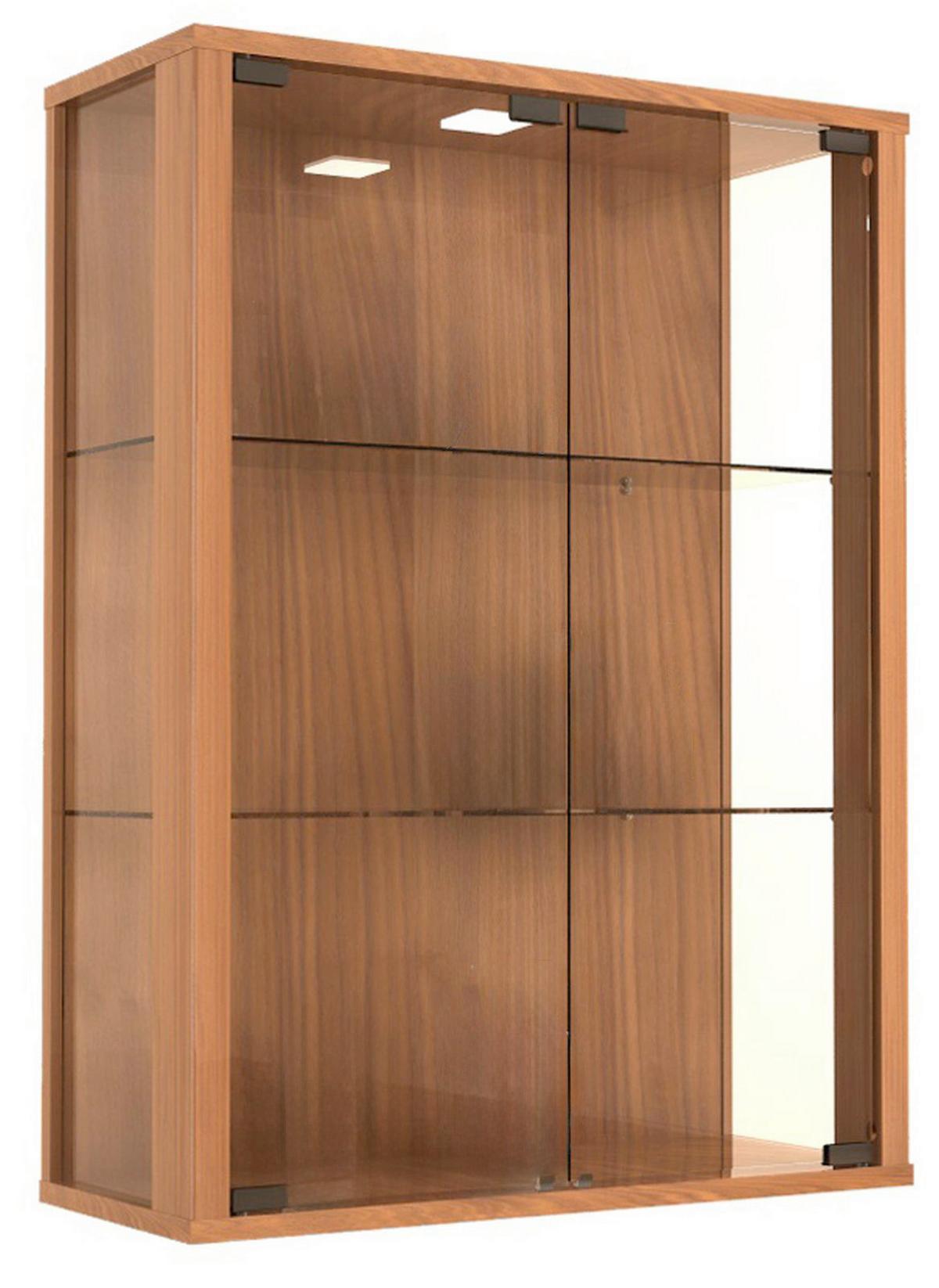 Hängevitrine Udina Nussbaumfarben B: 60 cm - Transparent/Nussbaumfarben, LIFESTYLE, Glas/Holzwerkstoff (60/80/25cm) - MID.YOU