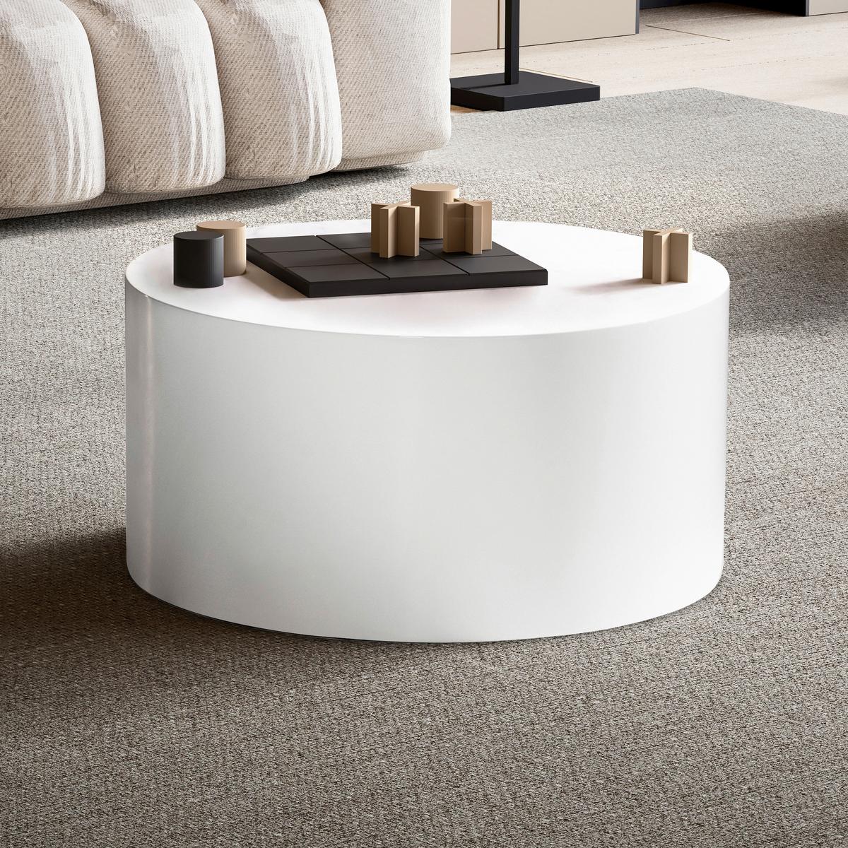 Konferenční stolek MONOBLOC - vysoce lesklá bílá, Lifestyle, kompozitní dřevo (60/60/30cm) - Livetastic