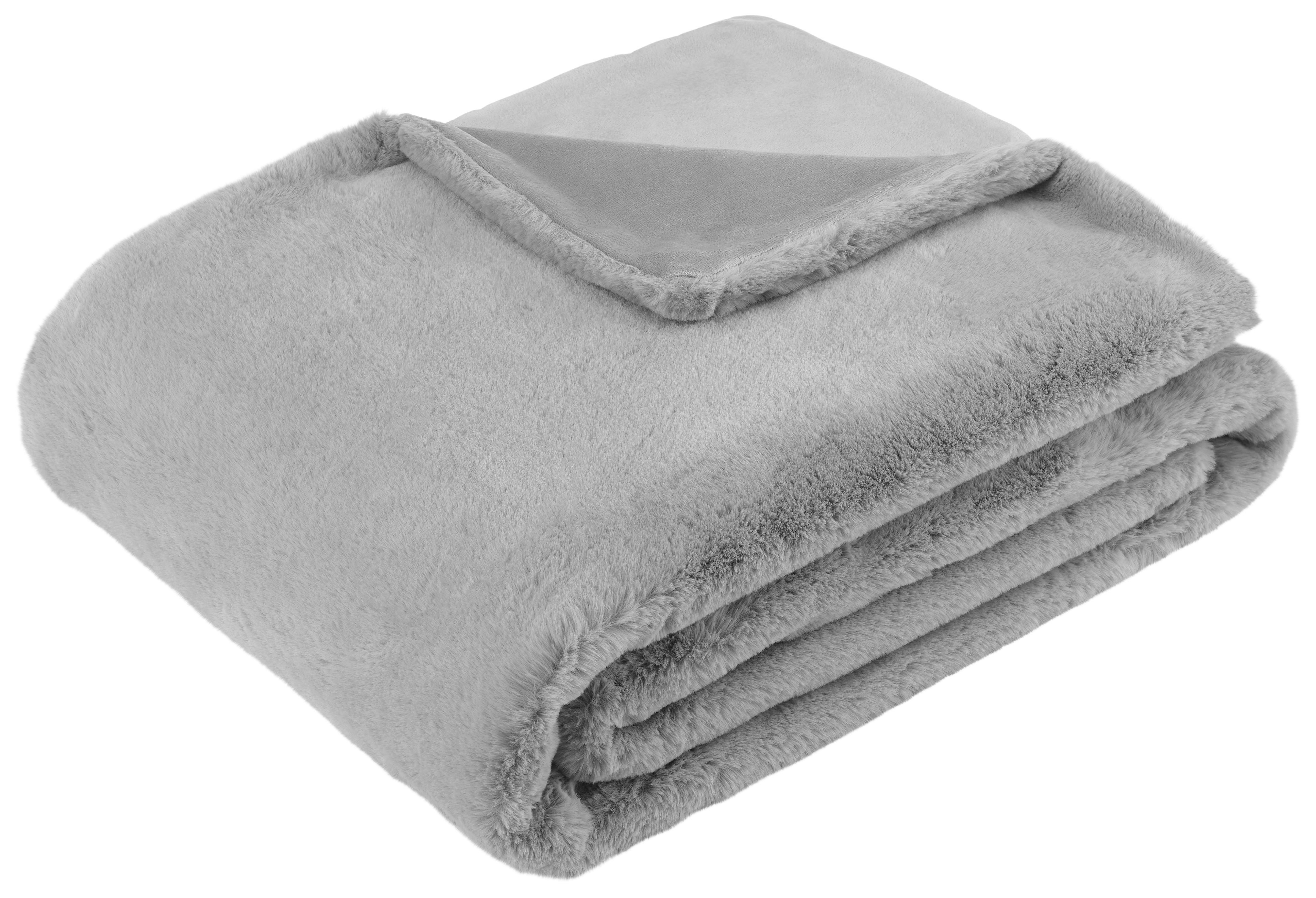 Kožušinová Deka Liz, 150/200cm, Strieborná - strieborná, Moderný, textil (150/200cm) - Premium Living