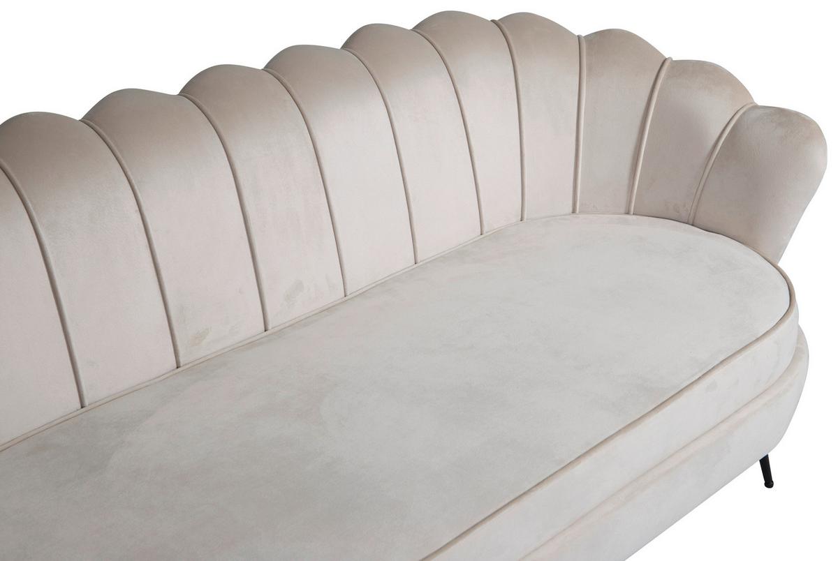 2-sitzer-sofa Calais - Beige/Schwarz, Design, Textil/Metall (180/78.5/78cm) - Livetastic