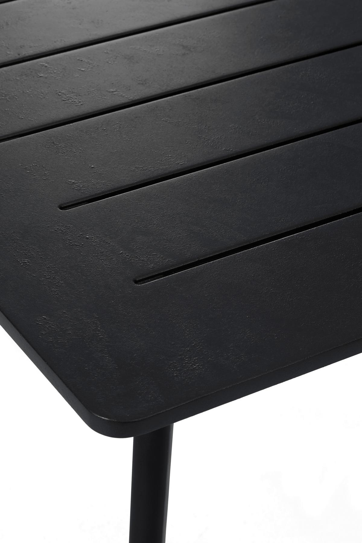 Gartentisch Metalea Table Metall L: 146 cm - Schwarz, Basics, Kunststoff/Metall (146/75/87cm) - Keter