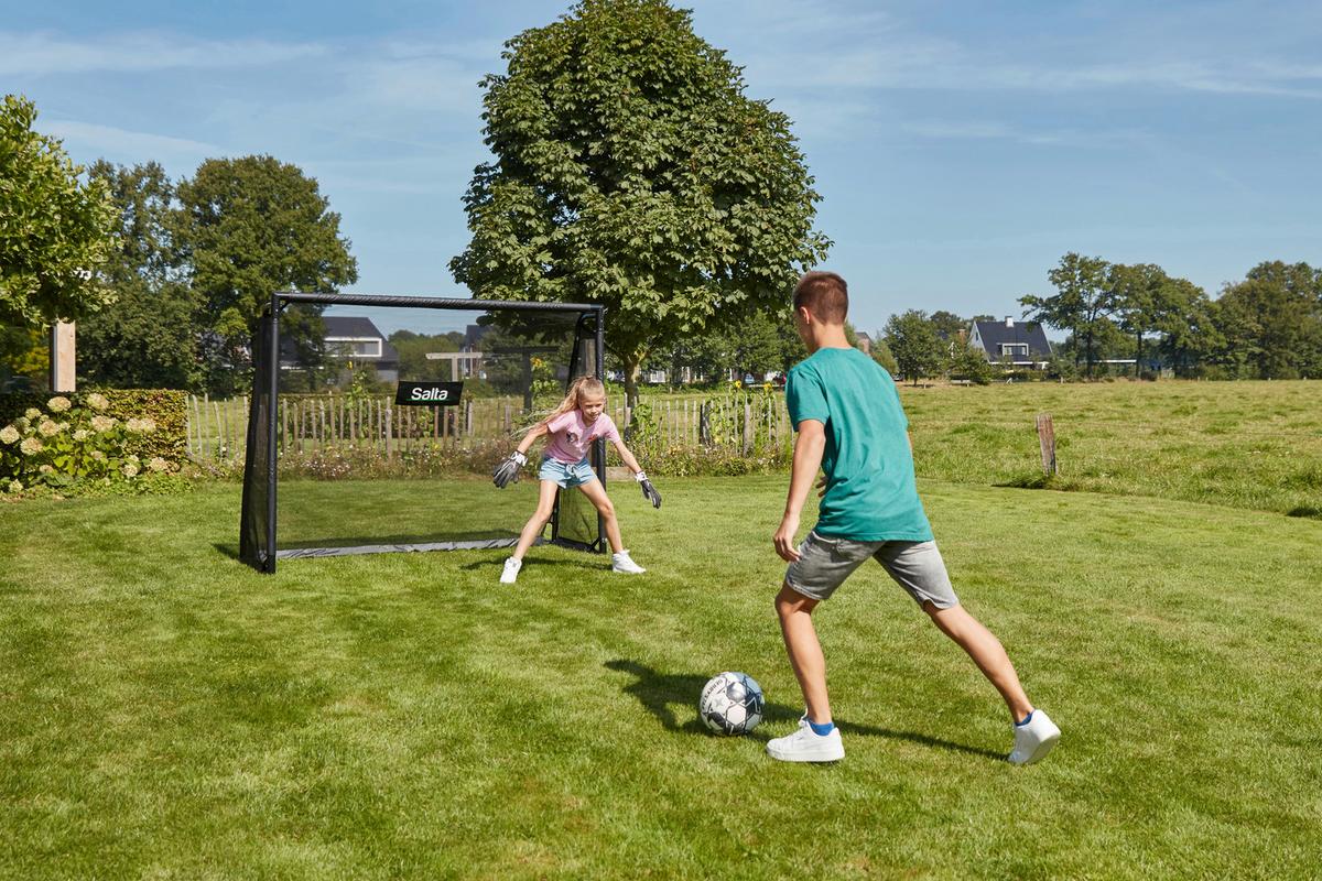 Fußballtor Salta Legend Mit Torwand - Schwarz, KONVENTIONELL, Kunststoff/Metall (220/170/80cm) - Salta