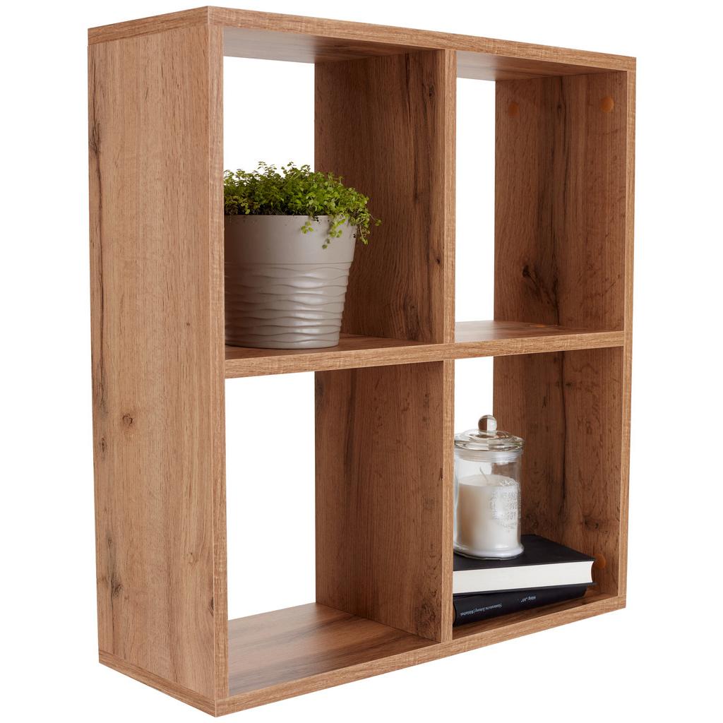 Wandregal Alex B: 60 cm Wotan Eiche Dekor 4 Fächer
