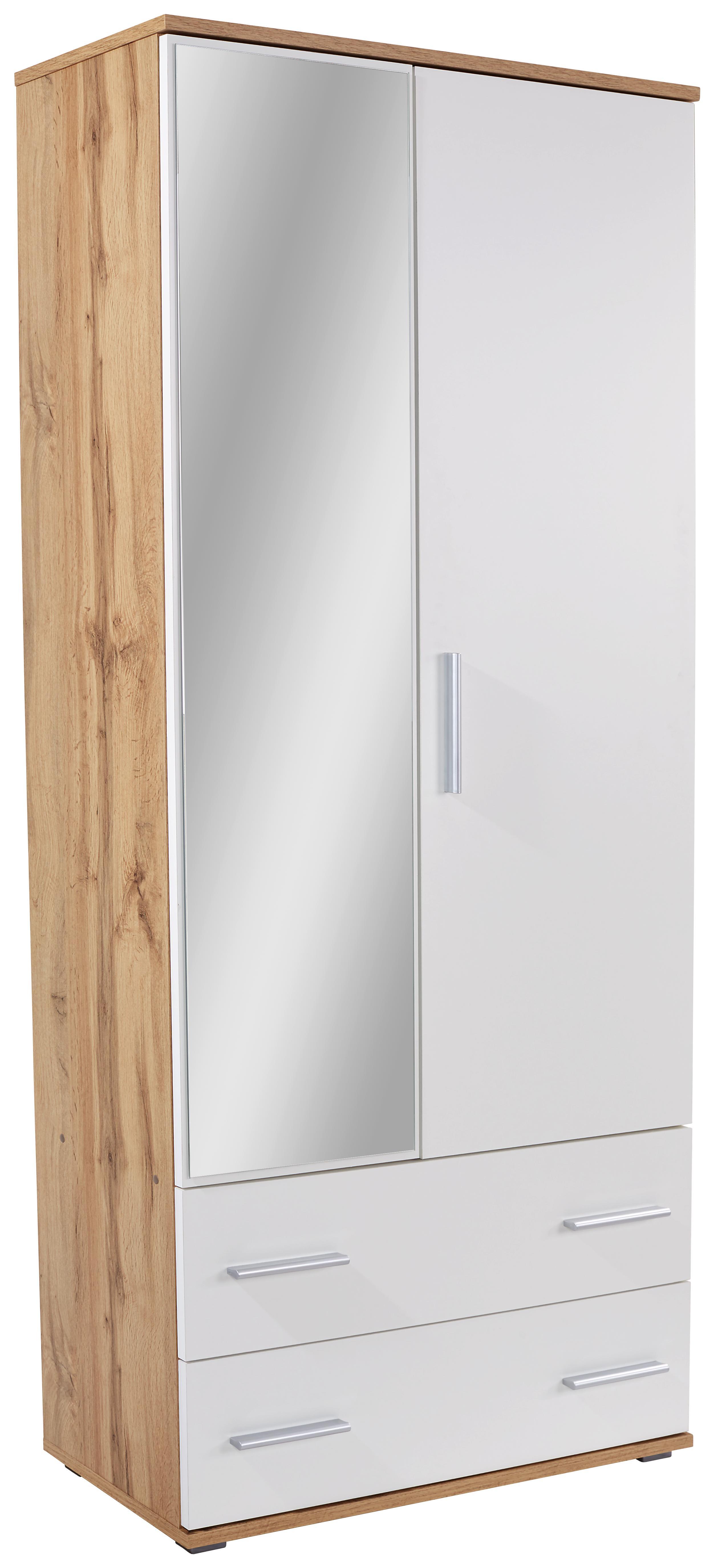 Schuhschrank Es 20 - 2 - Eichefarben/Weiß, MODERN, Holzwerkstoff (90/192/36cm)