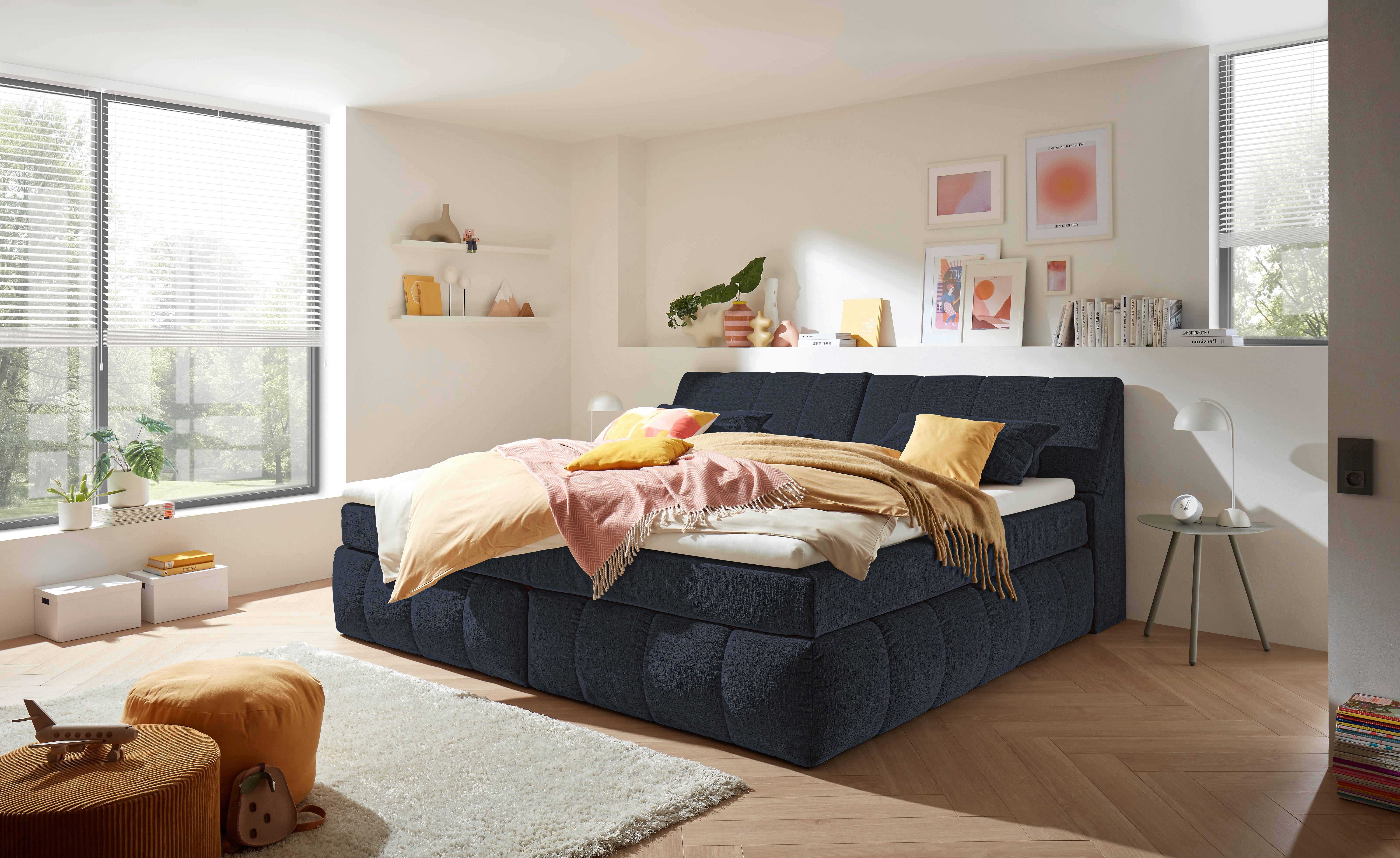 Boxspringbett Elkford 6 Mit Topper & Bettkasten 240x200 - Schwarz, MODERN, Holzwerkstoff/Textil (240/200cm) - MID.YOU